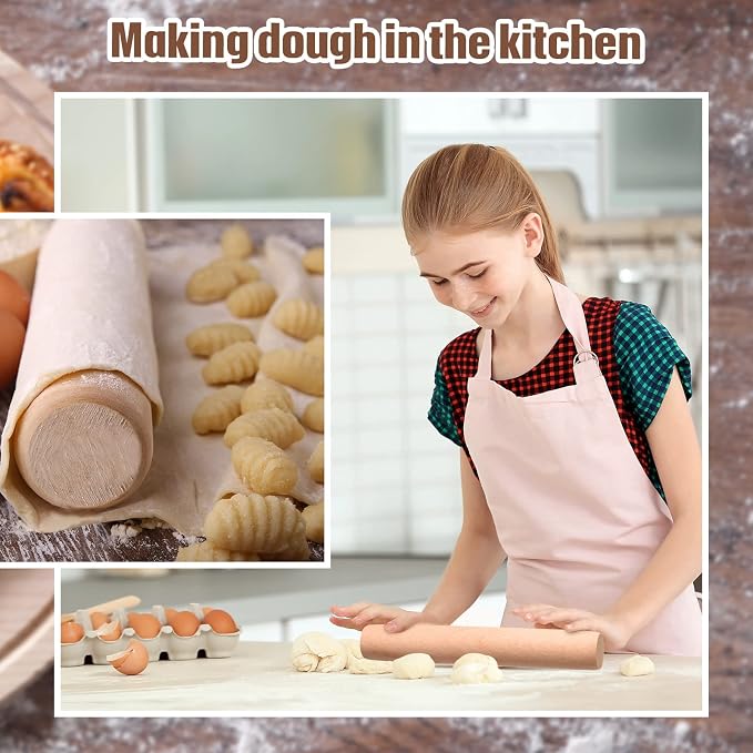 Patelai 10 Pieces Small Wooden Rolling Pin, Dumpling Dough Roller Wooden Mini - Image 4
