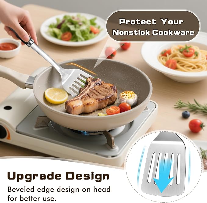 4 Pcs Cooking Utensils Set, Stainless Steel Kitchen Utensils, Heat Resistant - Image 5