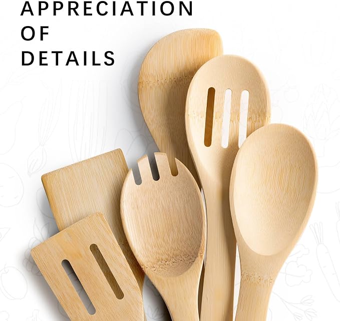 Wooden Spoons for Cooking, Wooden Spoon & Wooden Spatula, Bamboo Cooking - Image 4