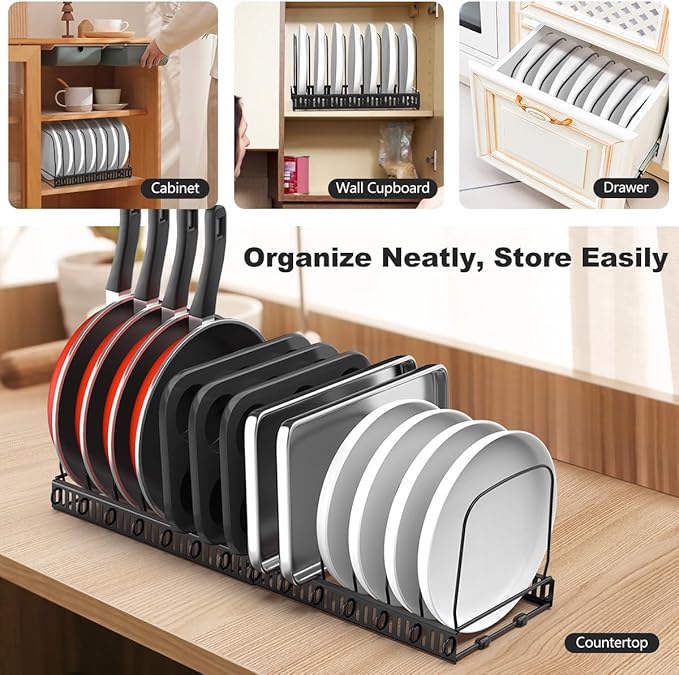 Housolution 2 Pack Baking and Cookie Sheet Organizer, Bakeware Tray Muffin Pan - Image 6
