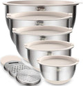 Wildone Mixing Bowls with Airtight Lids Set, with Grater Attachments & Non-Slip by Wildone