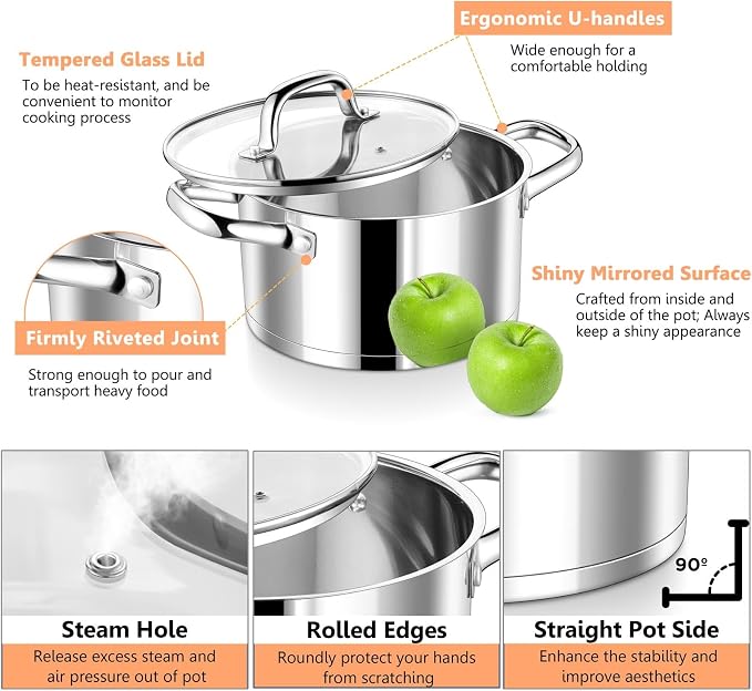 P&P CHEF 5 Quarts Cooking Stock Pot - Image 3