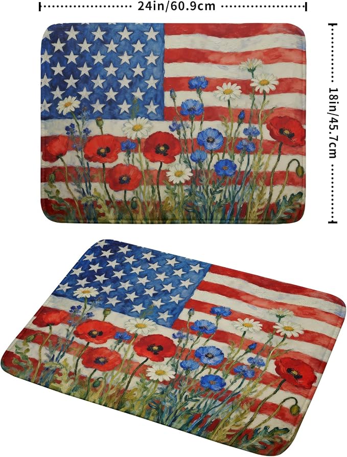 Patriotic American Flag Dish Drying Mat - Image 2