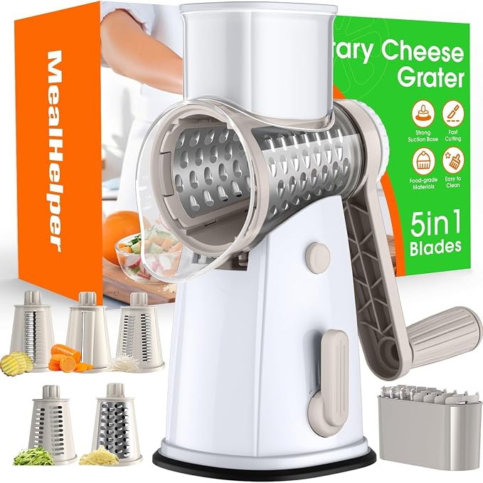 MealHelper 5 Blade Rotary Cheese Grater and Vegetable Chopper by Unknown