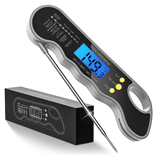 Instant Read Meat Thermometer, Fast & Accurate Digital Food Thermometer by TRAUSI