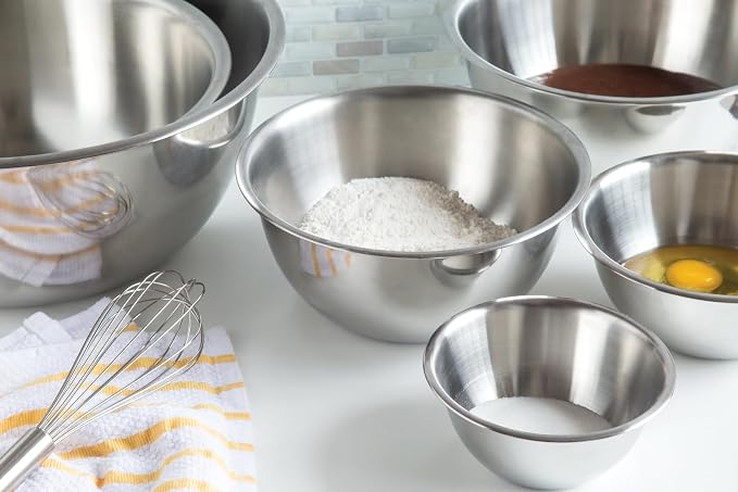 Fox Run 6-Piece Nesting Stainless Steel Polished Mirror Finish Mixing Bowls Set - Image 2