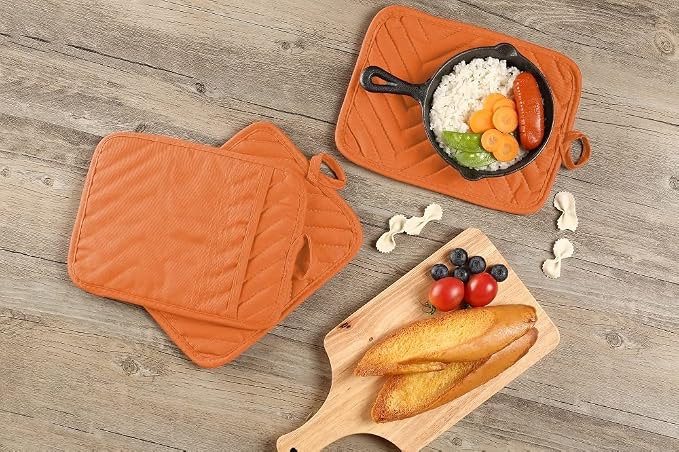 Oven Pot Holder with Pocket Cotton Heat Resistant Coaster Potholder Kitchen Hot - Image 6