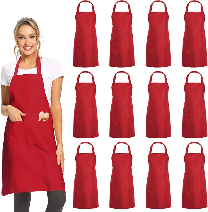 DUSKCOVE 12 Pack Plain Bib Aprons by DUSKCOVE
