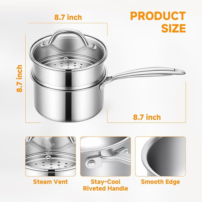 Ohtomber Tri-Ply Steamer for Cooking - Image 2