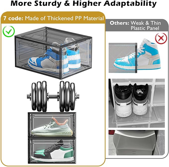 7 code Large Clear Shoe Boxes Organizer【Thicker Material】 Stronger Shoe Box - Image 6