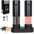 Electric Salt & Pepper Grinder Set of 2, Adjustable Coarseness by HappyThanksgivingDay
