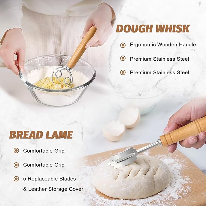 Sourdough Proofing Basket Gift Set, Sourdough Baskets - Image 3