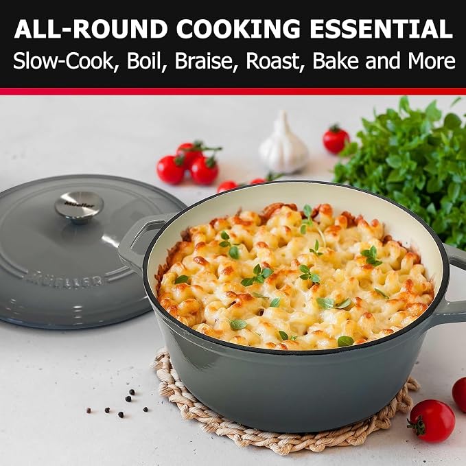 MUELLER HOME 7.5 QT Enameled Cast Iron Dutch Oven, Heavy-Duty, Oven-Safe up to - Image 5