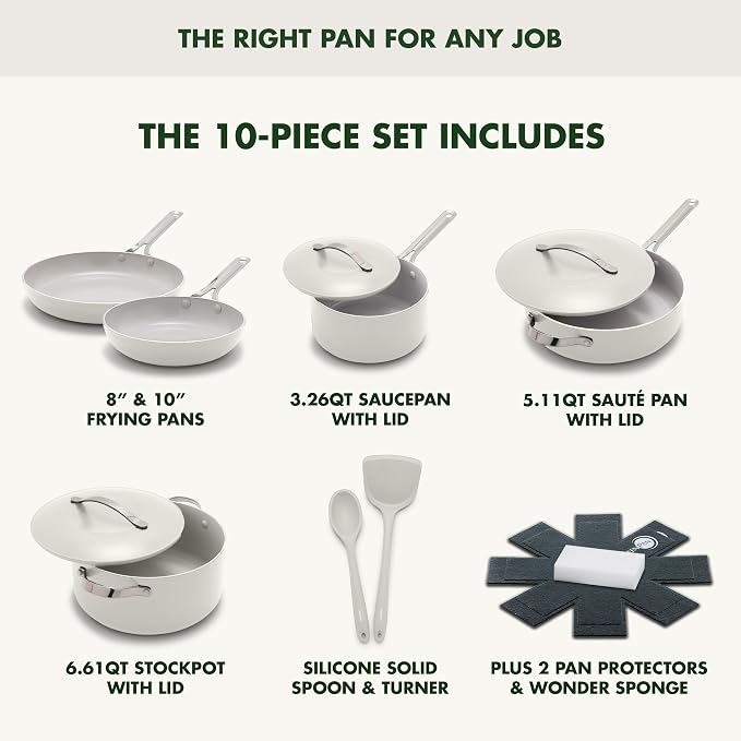 GreenPan Nova 10-Piece Cookware Pots & Pans Set, Oprah’s Favorite Things 2024 - Image 4