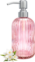 16 OZ Pink Glass Soap Dispenser Glass Soap Dispenser by LEETCPHOME