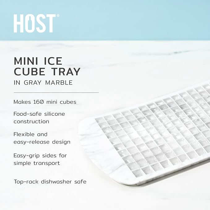 Host Mini Ice Cube Tray, Makes 160 Cubes, Durable Silicone Trays, Iced Coffee - Image 2