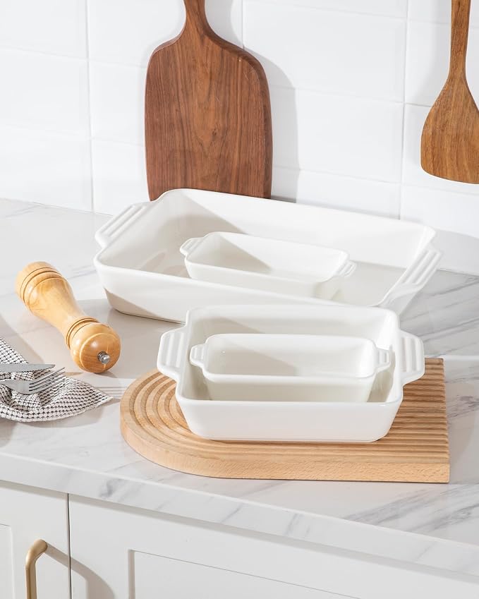 Sweejar Ceramic Bakeware Set of 4, Casserole Dishes - Image 4