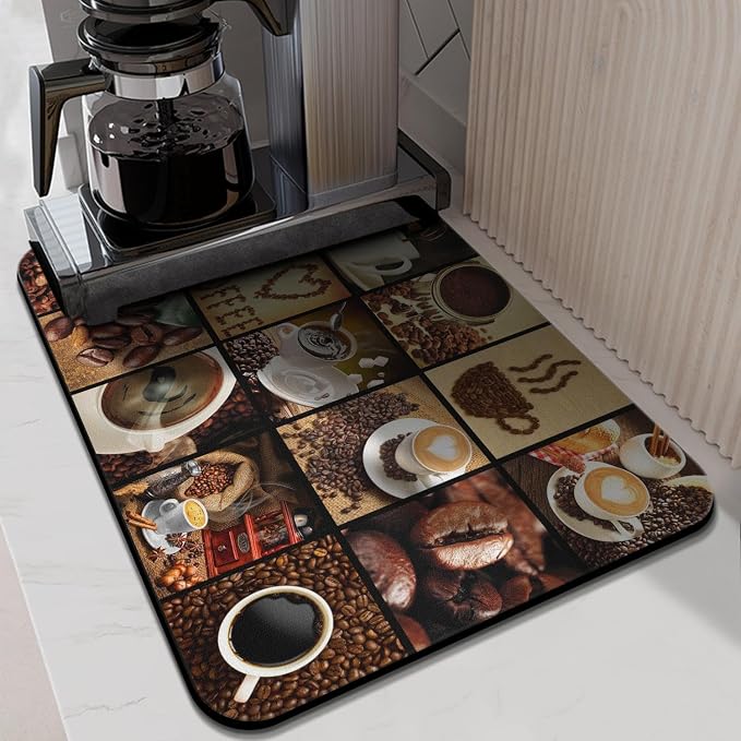 Coffee Bar Mat Accessories for Countertop Super Absorbent Anti-Slip Silicone - Image 2