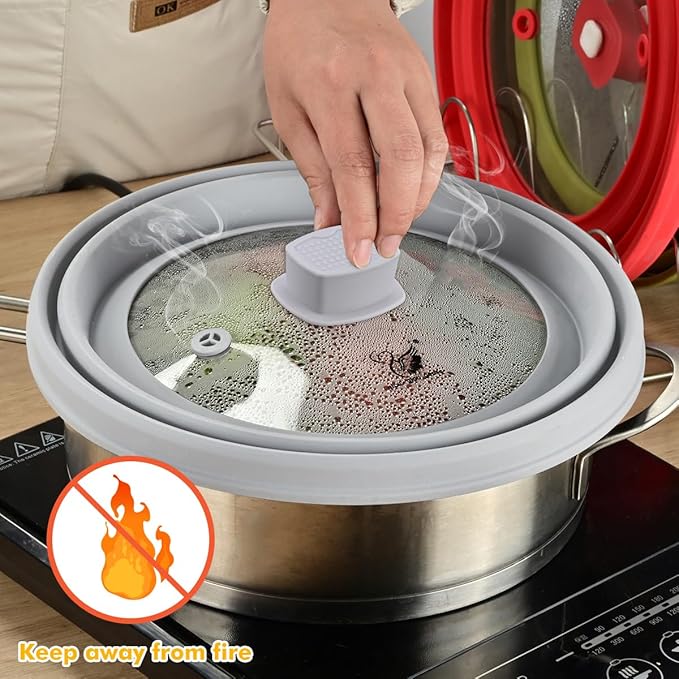 Tall Microwave Splatter Cover Glass Cover Guard Lid 6 inch Height - Image 7