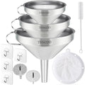 Toncoo 3 Pack Stainless Steel Funnels by Toncoo