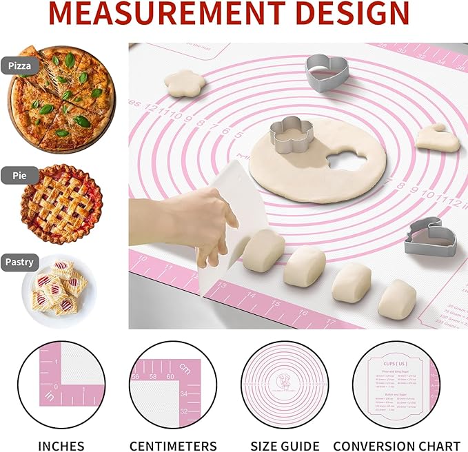 Silicone Pastry Mat for Dough Rolling, Extra Large Silicone Baking Mat - Image 2