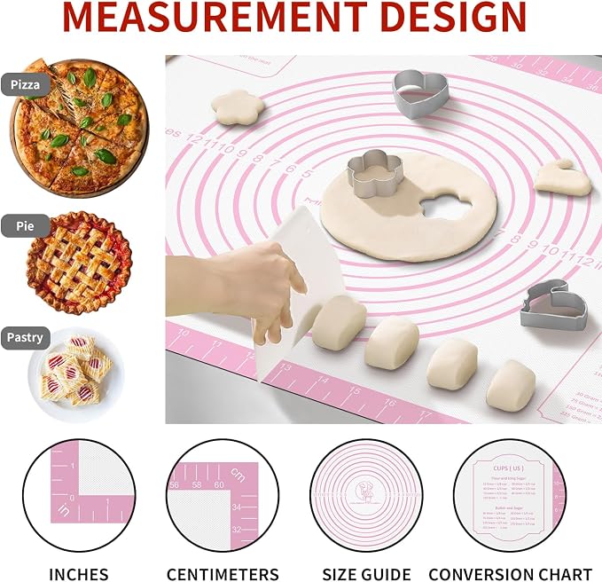 Silicone Pastry Mat for Dough Rolling, Extra Large Silicone Baking Mat - Image 4