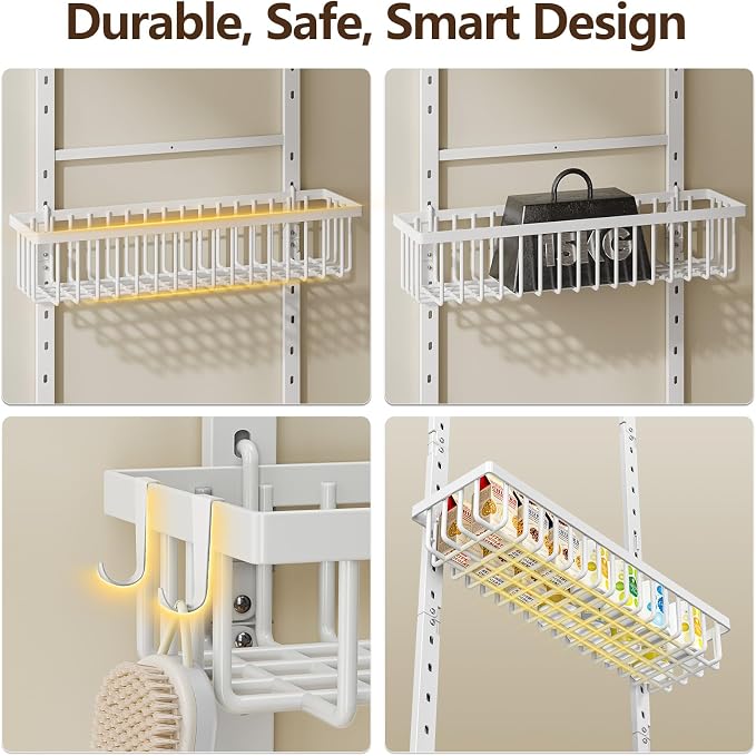 POKIPO 9 Tier Over The Door Pantry Organizer, 2 in 1 Wall Mount or Hanging - Image 4