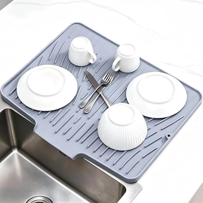 Silicone Dish Drying Mat for Kitchen Counter Sink, Non-Slip dish drying Pad by AYDRBMG