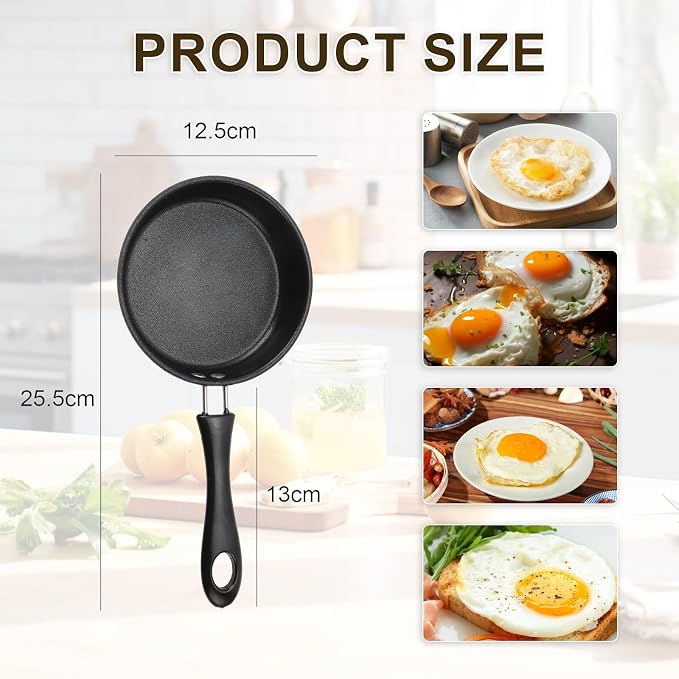 Mini Nonstick Egg & Omelet Pan – 4.7” Single Serve Frying Pan/Skillet, Diamond - Image 2