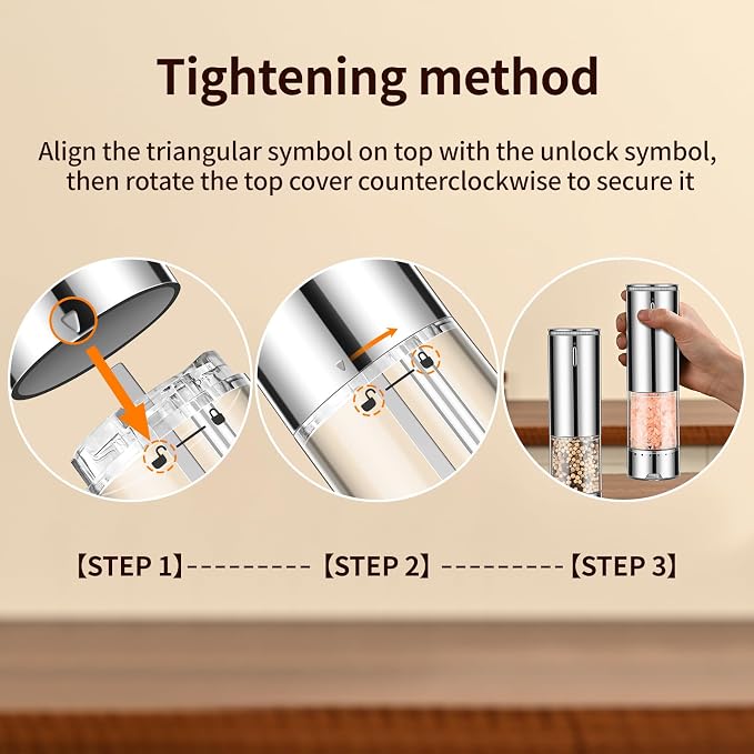 Rechargeable Salt & Pepper Grinder Set - Image 4