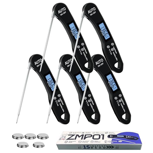 5 PCs Instant Read Meat Thermometer, 1.2s Fast Read, ±1°F Accuracy, -58°F to by Meatender