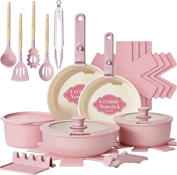 Umite Chef Pots and Pans Set Non Stick, RV Kitchen Cooking Set by UmiteChef