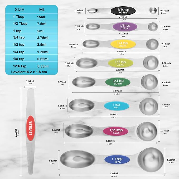 Magnetic Measuring Spoons Set of 9 - Image 2