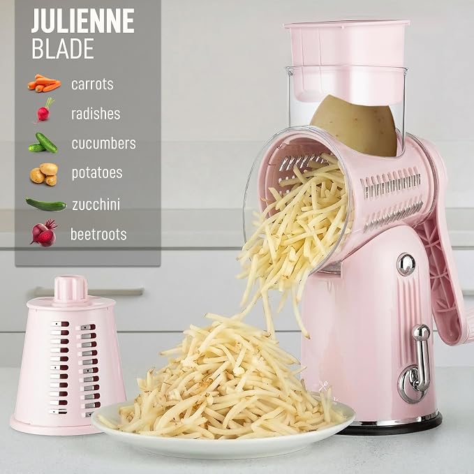 Zulay Kitchen Rotary Cheese Grater 5 Blade Cheese Shredder - Image 7