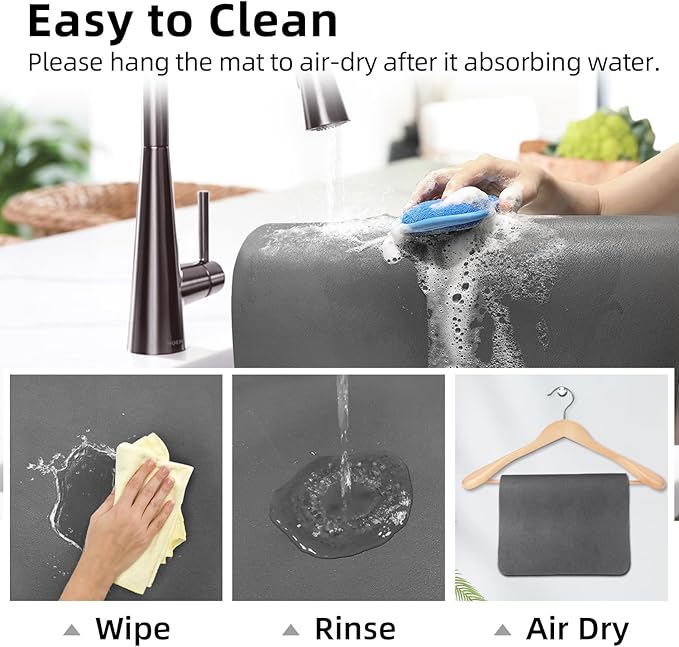 LOPNUR Kitchen Dish Drying Mat, Diatomite Coffee Mat, Super Absorbent Dish - Image 9