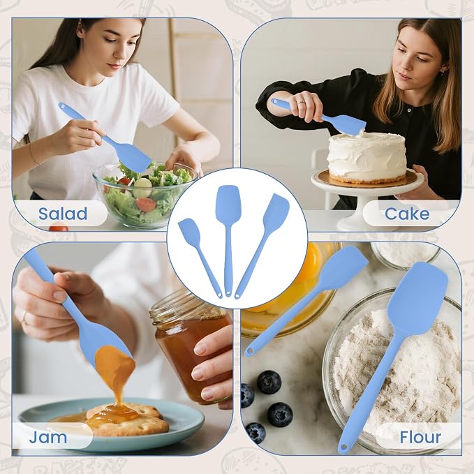 Silicone Spatulas Heat Resistant Food Grade Rubber Spatula, Handle - Image 5