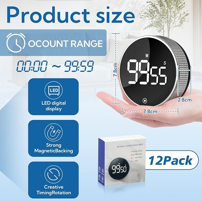 12 Pack Digital Kitchen Timer - Image 3
