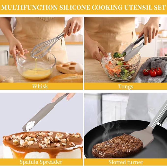 Silicone Kitchen Cooking Utensils Set - Image 3