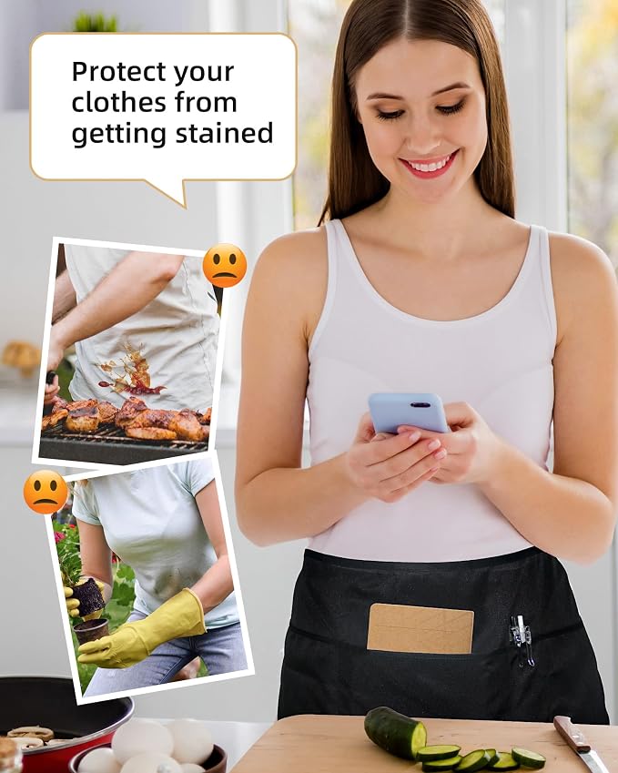 Xeoxarel Aprons with 4 Pockets 23.5'' X 11.5'' - Image 4