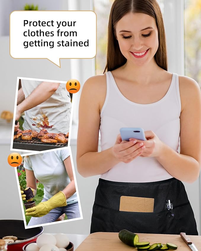 Xeoxarel Aprons with 4 Pockets 23.5'' X 11.5'' - Image 4