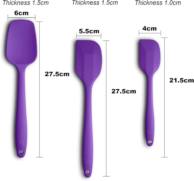Silicone Spatula 3‑Piece Set Heat Resistant 600°F Non‑Stick Rubber Spatulas - Image 2