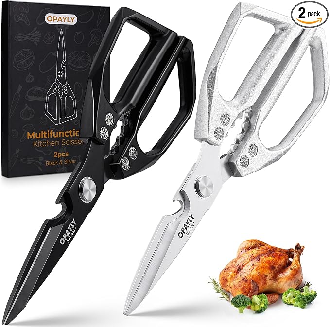 Kitchen Shears 2-Pack Heavy Duty All Purpose Stainless Steel Kitchen Shear Meat by OPAYLY