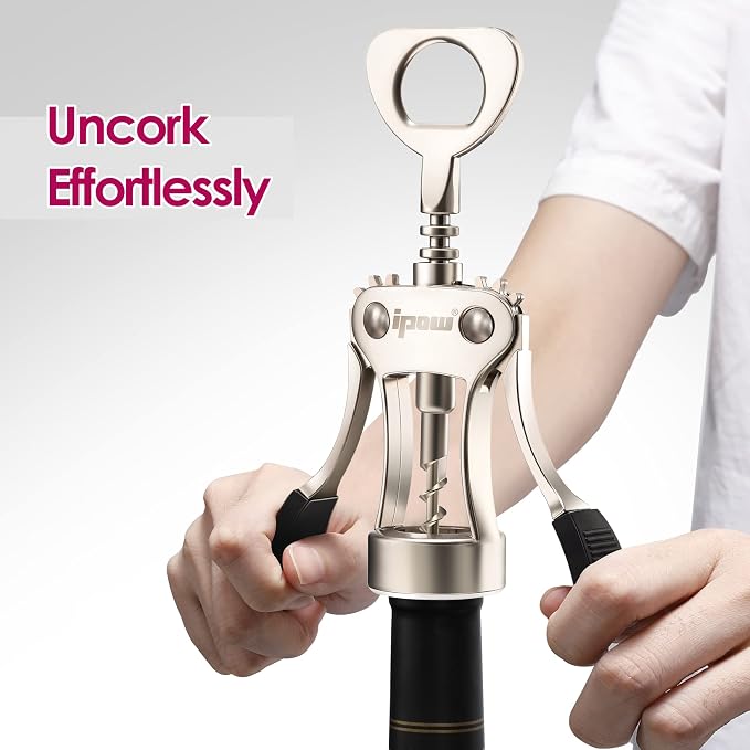 IPOW Wine Opener, Zinc Alloy Wine Bottle Opener, Wing Corkscrew Heavy Duty - Image 4