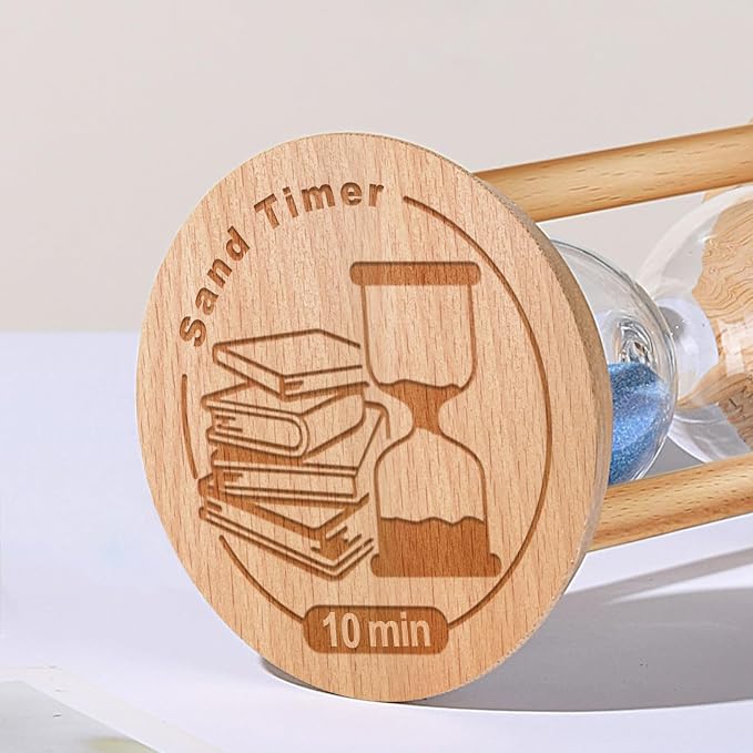 10 Minute Sand Timer, 10 Min Wooden Hourglass, Wood Mini Sand Clock, Ten Minute - Image 3