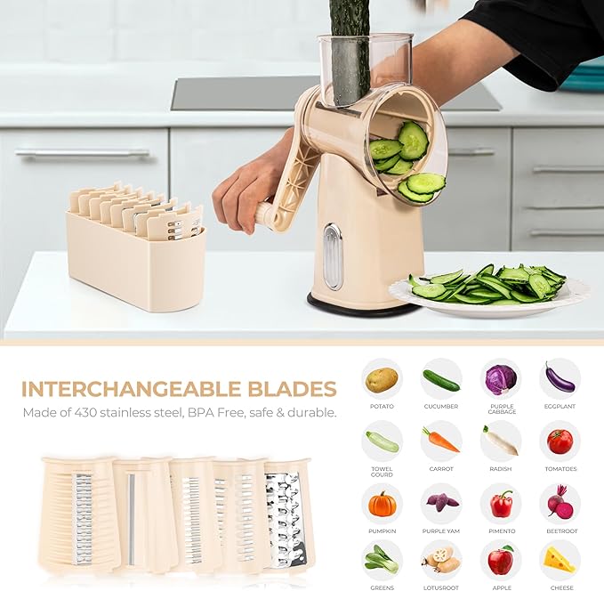 SUSTEAS Rotary Cheese Grater - Image 3