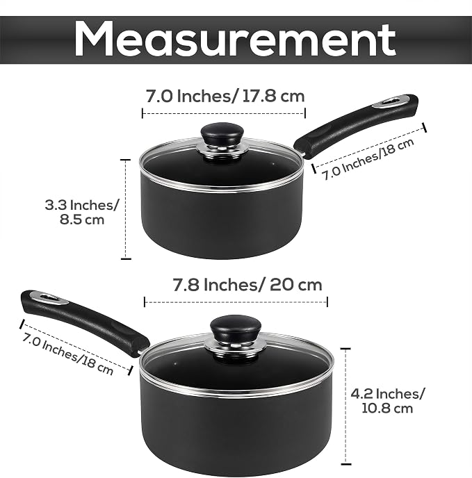 Utopia Kitchen Nonstick Stock Pot Saucepan Set - Image 2
