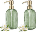 16Oz Green Glass Soap Dispenser by LEETCPHOME