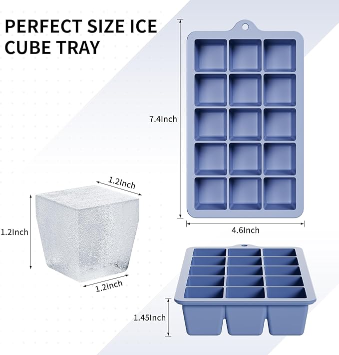 Silicone Ice Cube Tray 3 Pack, HANCELANT Ice Cube Mold, Ice Trays - Image 4
