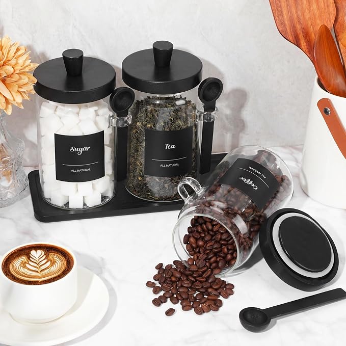 Suclain 3 Pcs Glass Coffee Container - Image 5