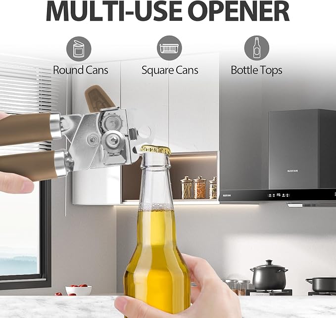 Safring Can Opener Manual, Heavy Duty Handheld Strong Can Opener - Image 5